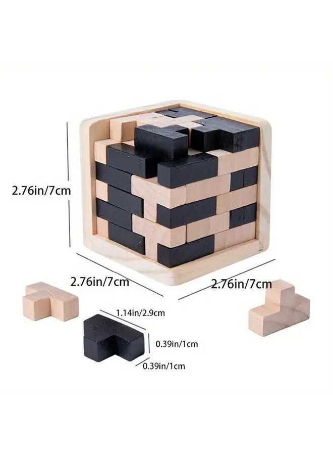 L Shaped Jigsaw 3D Puzzle Cube Set 54 Pcs Large Wood Brain Teaser For Adults - Image 5